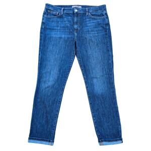 Boyfriend Slim Jeans Joe's Plus Size 32 Dark Stretch Denim Cuffed Crop Ankle